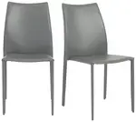 Minimalist Leather Stacking Chairs - Set of 2
