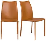Minimalist Leather Stacking Chairs - Set of 2