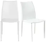 Minimalist Leather Stacking Chairs - Set of 2