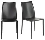 Minimalist Leather Stacking Chairs - Set of 2