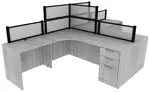 2 Person Desk with Acrylic Dividers