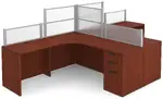 2 Person Desk with Acrylic Dividers