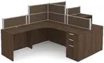 2 Person Desk with Fabric Privacy Panels