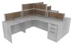 2 Person Desk with Fabric Privacy Panels