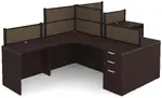 2 Person Desk with Fabric Privacy Panels