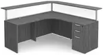 L Shaped Reception Desk with Privacy Panels