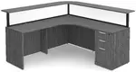 L Shaped Reception Desk with Privacy Panels