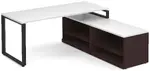 Modern L Shaped Desk with Shelves