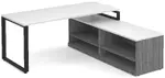 Modern L Shaped Desk with Shelves
