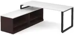 Modern L Shaped Desk with Shelves