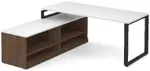 Modern L Shaped Desk with Shelves