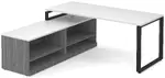 Modern L Shaped Desk with Shelves
