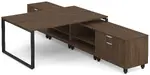2 Person T Shaped Desk with Storage
