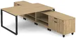 2 Person T Shaped Desk with Storage