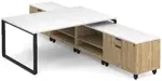 2 Person T Shaped Desk with Storage