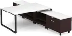 2 Person T Shaped Desk with Storage