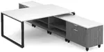 2 Person T Shaped Desk with Storage