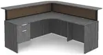 L Shaped Reception Desk with Divider Panels