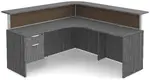 L Shaped Reception Desk with Divider Panels