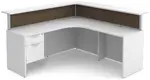 L Shaped Reception Desk with Divider Panels