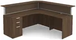 L Shaped Reception Desk with Divider Panels