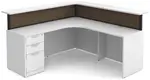 L Shaped Reception Desk with Divider Panels