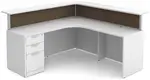 L Shaped Reception Desk with Divider Panels