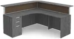 L Shaped Reception Desk with Divider Panels