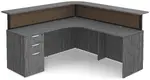 L Shaped Reception Desk with Divider Panels