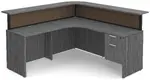 L Shaped Reception Desk with Divider Panels