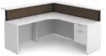L Shaped Reception Desk with Divider Panels