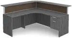 L Shaped Reception Desk with Divider Panels