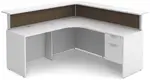 L Shaped Reception Desk with Divider Panels