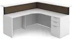 L Shaped Reception Desk with Divider Panels