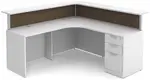 L Shaped Reception Desk with Divider Panels