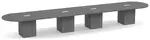 Racetrack Conference Table with Cube Base