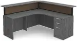 L Shaped Reception Desk with Divider Panels