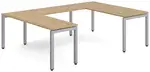 U Shaped Desk with Metal Legs