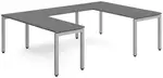 U Shaped Desk with Metal Legs