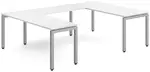 U Shaped Desk with Metal Legs