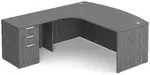 Modern L Shape Desk with Bow Front