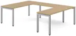 U Shaped Desk with Metal Legs