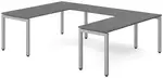 U Shaped Desk with Metal Legs