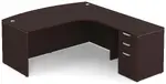 Modern L Shape Desk with Bow Front