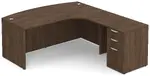 Modern L Shape Desk with Bow Front