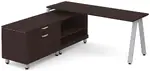 L Shaped Desk with Metal Legs