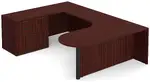 U Shaped Office Desk with Peninsula Extension