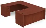 Bow Front U-Shaped Desk with Drawers