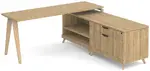 L Shaped Desk with Wood Legs