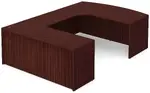 Bow Front U-Shaped Desk with Drawers